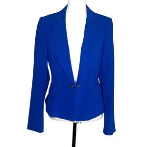 White House Black Market Women’s Royal Blue Peplum Blazer Jacket Size 8 Fitted